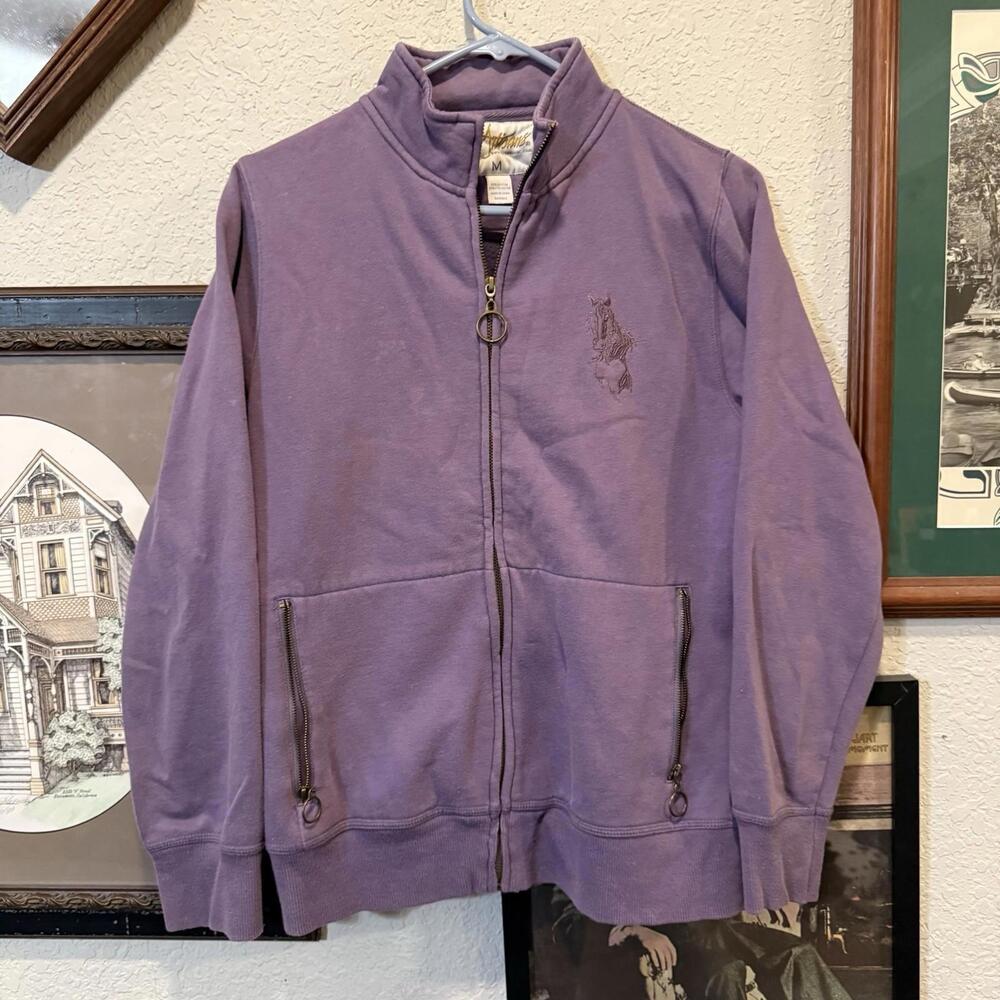 Vintage‎ 90s Artisans Horse Equestrian Full Zip Sweatshirt Size Medium